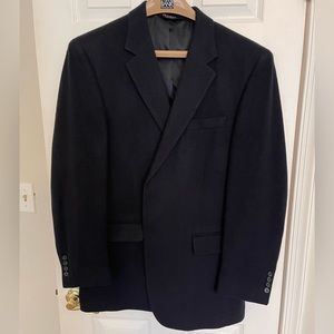 Navy Blue Camel Hair Sport Coat 42L